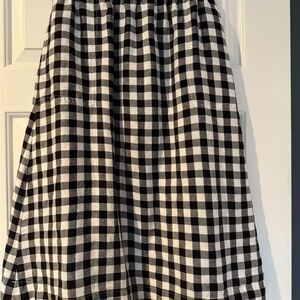 Madewell Smocked-Waist Midi Skirt in Gingham Check (S)